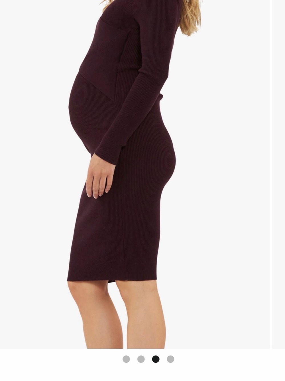Ripe Maternity Ribbed Midi Dress in Deep Plum